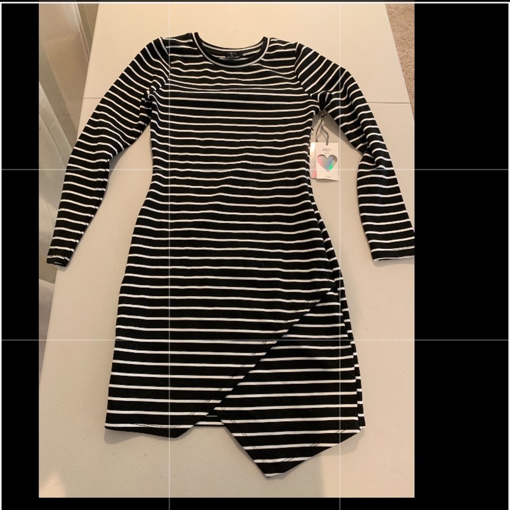 Black and white stripped dress